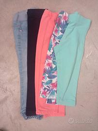 set 5 pantaloni lunghi bambina 