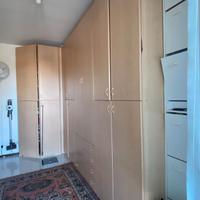 Armadio modulare in frassino 7 ante + cassettiera