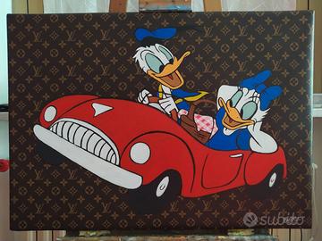 quadro dipinto a mano su pelle Louis Vuitton 70x50