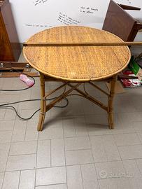 Tavolo rotondo bamboo vimini