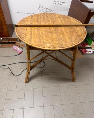 Tavolo rotondo bamboo vimini