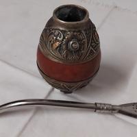 VECCHIO BICCHIERE MATERO  BOMBILLA PER YERBA MATE 