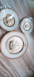 Tris di piatti giapponesi in ceramica con filo oro