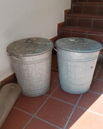 bidoni in ferro zincato grandi 