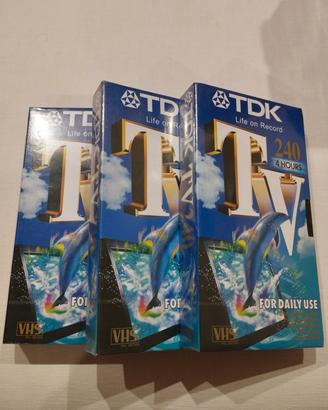 3 videocassette registrabili TDK 240 min 4 ore 