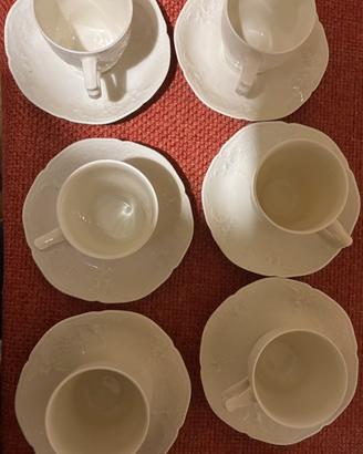 6 Tazzine Caffè completo di piattini