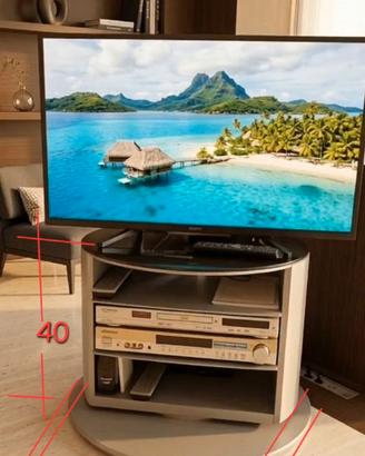 Mobile Porta TV Girevole High-End – Design Silver