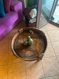 Tavolino artigianale in legno, pezzo unico rustico