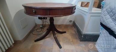 tavolo da gioco , mogano inserto pelle  4 cassett 