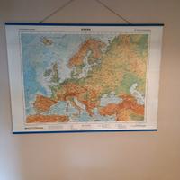 vintage design carata geografia europa cartina 