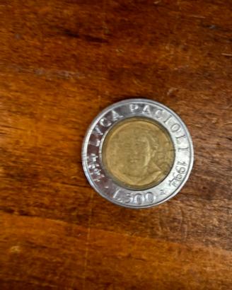 Moneta 500 lire  luca pacioli