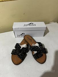Sandali bassi neri con strass Janessa n. 37  NUOVI