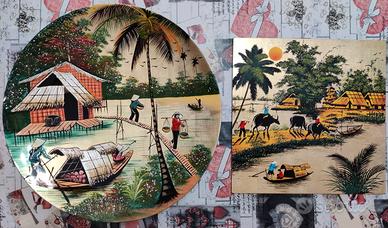 Coppia di quadri cinesi