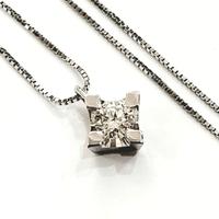 Collana pendente punto luce Diamante Oro Bianco