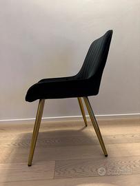Sedie in Velluto color nero