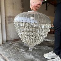 Lampadario vintage in vetro e cristalli – elegante