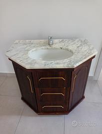Mobile bagno in legno massello e marmo