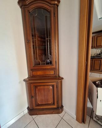 vetrinetta angolare legno massello 