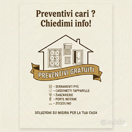 Preventivi gratuiti infissi e altro
