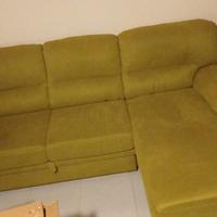 Divano angolare con carrello funzione Letto