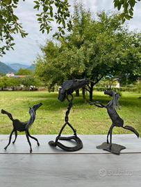 Operette ferro battuto cavalli equitazione