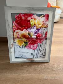 Coppia di quadri decorativi con fiori – stile shab