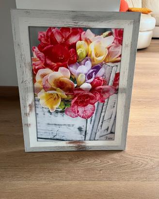 Coppia di quadri decorativi con fiori – stile shab