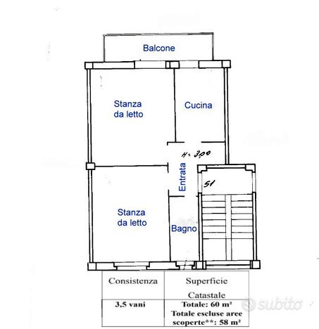 3,5 vani seminuovo