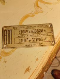 Taghetta identificativa fiat 1100b