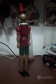 pinocchio vintage in legno h cm 50