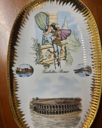 vassoio vintage souvenir verona porcellana bavaria