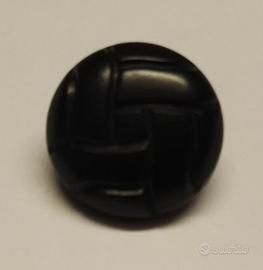Bottone Nero Rigato 15mm
