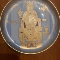 5 Piattini di porcellana di NicasioCatanese. 24 kt