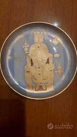 5 Piattini di porcellana di NicasioCatanese. 24 kt