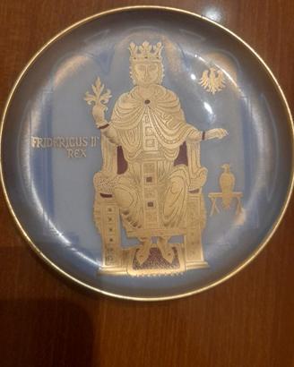 5 Piattini di porcellana di NicasioCatanese. 24 kt