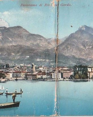 RIVA DEL GARDA CARTOLINA D'EPOCA DOPPIA NON VIAGG.