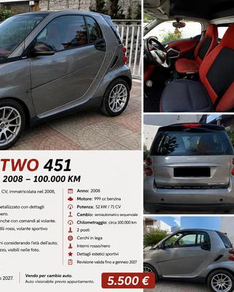 Smart Fortwo 451 1.0 benzina – 71 CV – 2008 – 100.