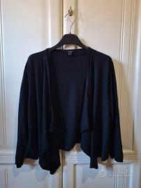 Cardigan nero asimmetrico - Manica a 3/4