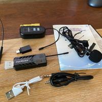 Microfono con archetto e attacco USB e lavallier