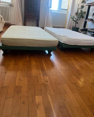 letti montessoriani artigianali verdi