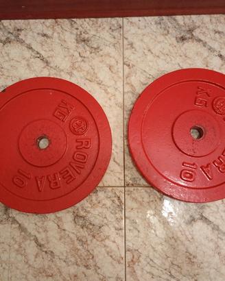 coppia dischi palestra Rovera 10kg diametro 25mm 