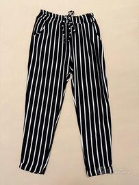 H&M S Pantaloni leggeri a righe bianche e nere