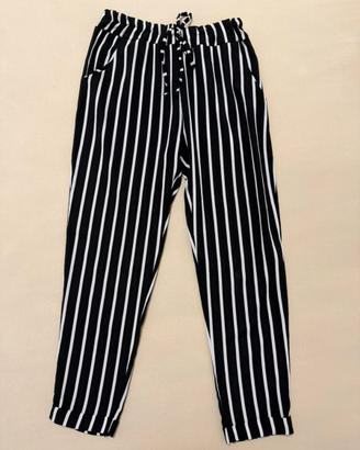 H&M S Pantaloni leggeri a righe bianche e nere
