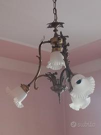 lampadario in ferro battuto 