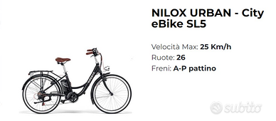 eBIKE Nilox Urban city SL5 - nuovissima