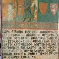 pannello di legno antico dipinto 