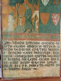 pannello di legno antico dipinto 