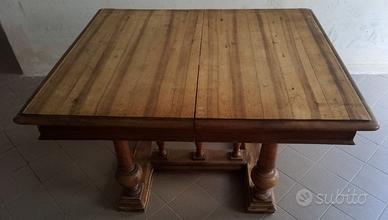 Tavolo Antico 1800 grezzo in legno Noce e Abete