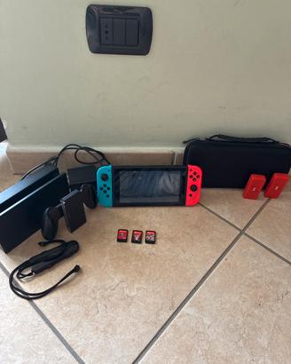 nintendo swith + giochi + kit