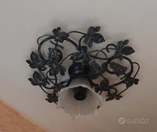 coppia lampadari in ferro battuto artigianale 